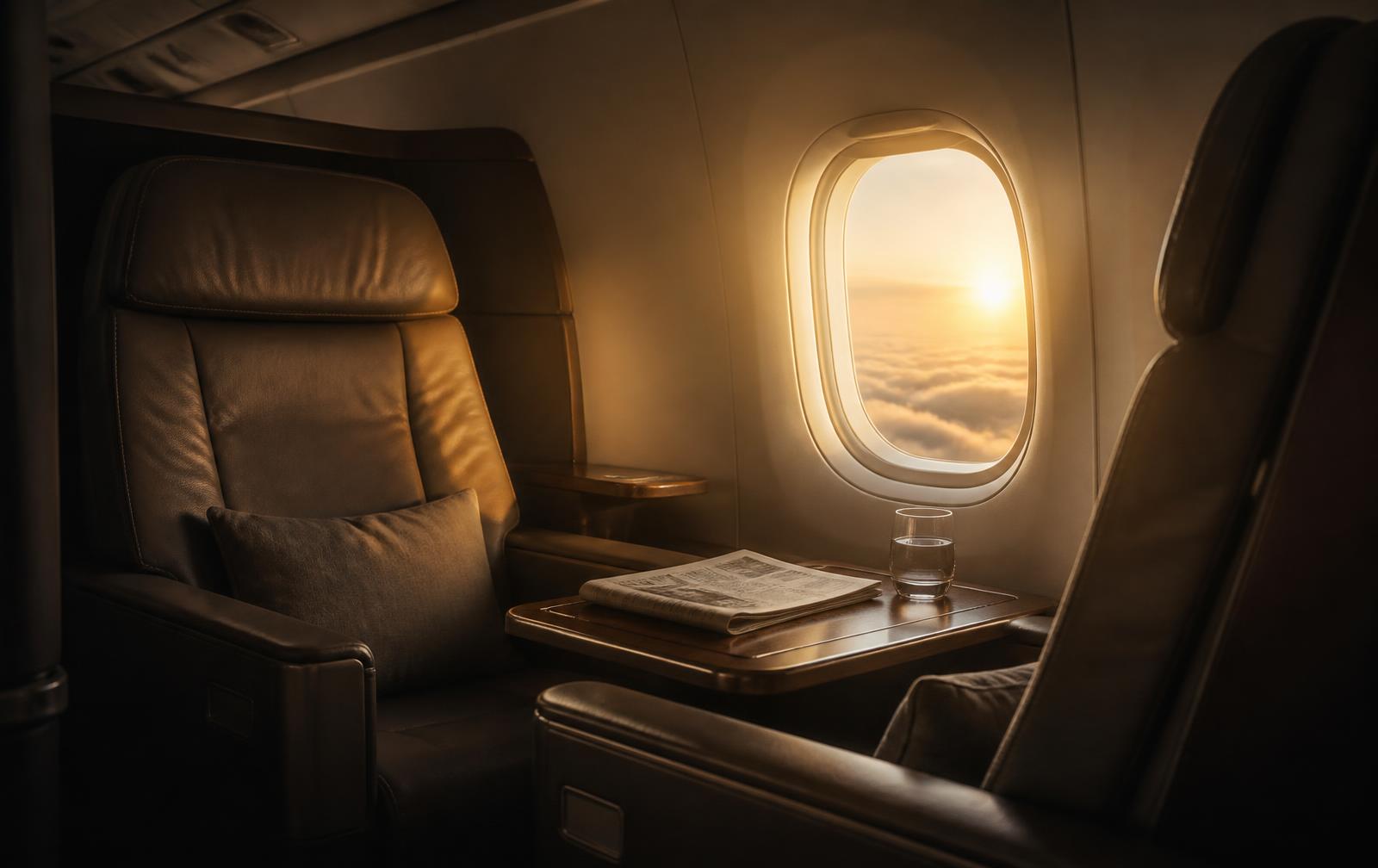 Cinematic golden-hour view from an aircraft above Dubai